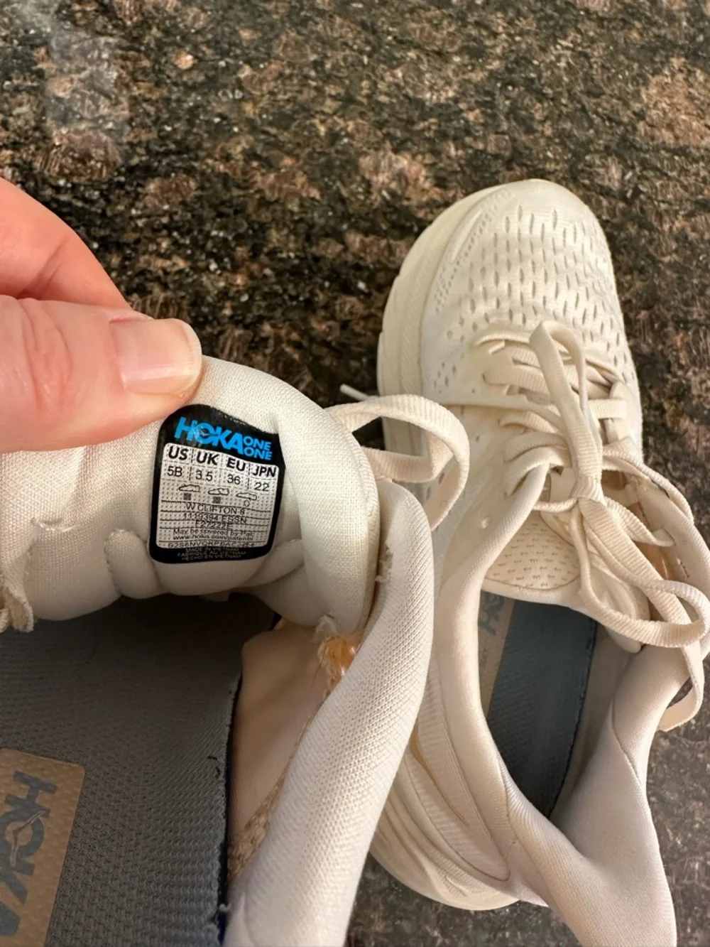 Hoka Women's Cream/White Running Sneakers Women’s 5 - Picture 6 of 10